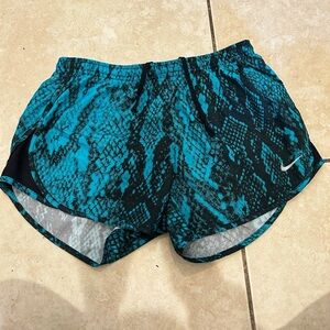 Nike Dri-Fit Women's Turquoise and Black Athletic Shorts